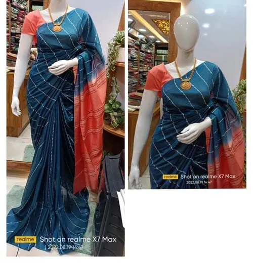 Graceful Kota Staple Saree with Flag Stripes Body – Lightweight Elegance with Contemporary Charm
